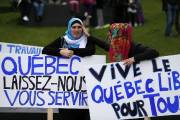 Manifestation contre la charte des valeurs québécoises Des milliers de personnes - dont beaucoup de familles musulmanes -...
