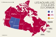 Les nouvelles couleurs du Canada Le Canada a changé de couleurs après l'élection de lundi soir.
