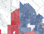 8. Le mur des Laurentides - image 11.0 À gauche, sur cette image, la circonscription de... (CAPTURE D'ÉCRAN DE NOTRE CARTE INTERACTIVE) - image 11.0
