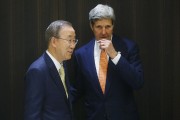 Ban Ki-moon et John Kerry à Jérusalem mercredi.... (Photo: Reuters) - image 2.0