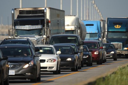 Montréal a la pire congestion sur le continent Le retard moyen des déplacements dans la région... (Photo: Bernard Brault, Archives La Presse)