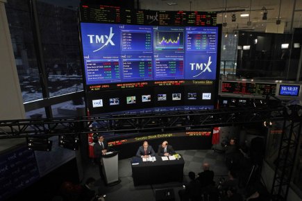 Le TSX grimpe avec les cours des matières premières L'indice composé S&P/TSX a grimpé de 86,54 points... (Photo Reuters)