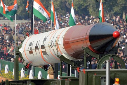 Un missile Agni V.... (Photo: AFP)