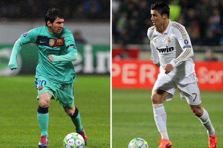 Lionel Messi, du FC Barcelone, et Cristiano Ronaldo,... (Photos: AFP)