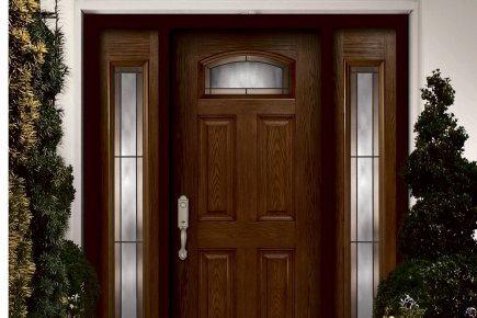 Portes extérieures: la fibre de verre fait son entrée La porte Novobois en fibre de verre a... (Photo: Verre Sélect)