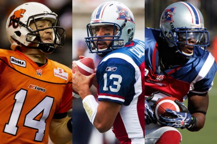 Le top 50 des joueurs de la LCF Travis Lulay, Anthony Calvillo et Jamel Richardson.... (Photos: PC et La Presse)