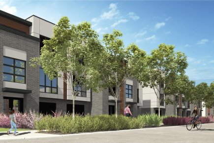 La banlieue autrement, à Terrebonne Discrètes, les voitures seront garées à l'arrière des... (Illustration fournie par le Groupe Immobilier Grilli)