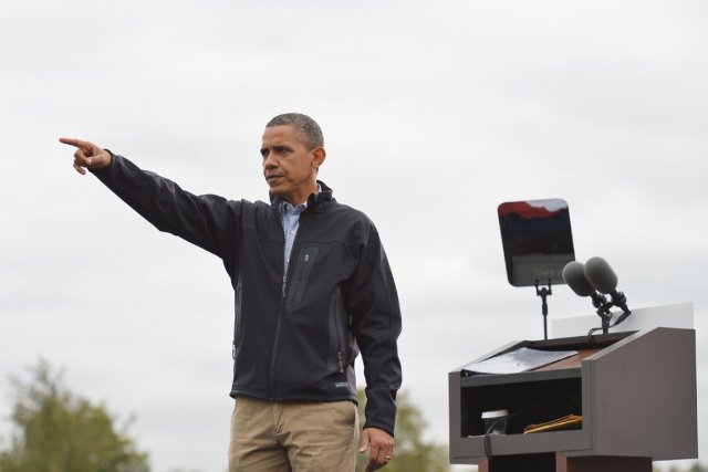 Barack Obama s'exprimait ce matin devant 12 300... (Photo Mandel Ngan, AFP)