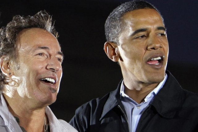 Bruce Springsteen et Barack Obama en novembre 2008.... (Photo: archives AP)