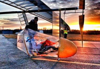 Un avion «à pédales» vole à Sherbrooke Un avion à propulsion humaine conçu par une... (Photo UdeS, Michel Caron)