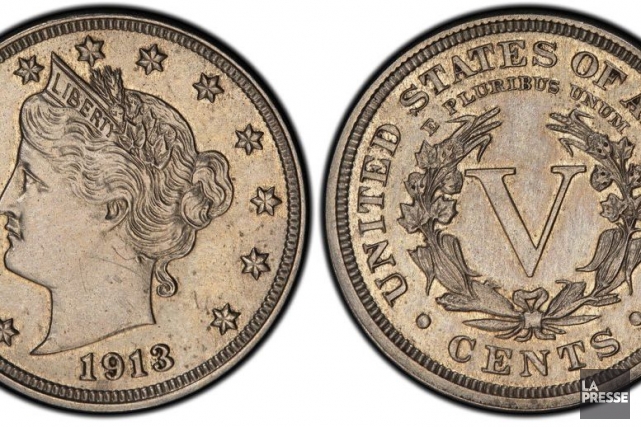 Une pièce de 5 cents pourrait rapporter plus de 2 millions Cette pièce de 5 cents dite Liberty Head... (Photo Associated Press)