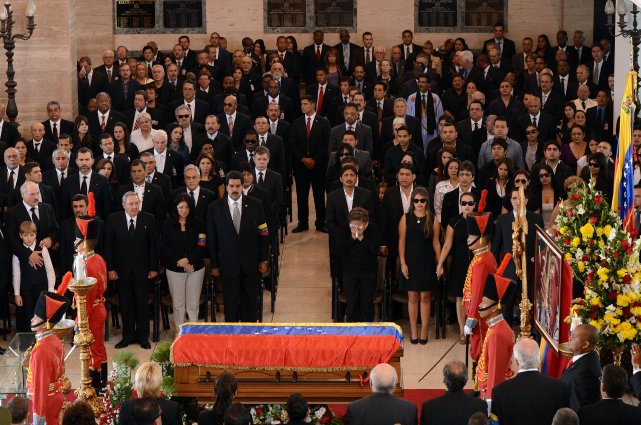 Funérailles d'Hugo Chavez célébrées le 8 mars dernier.... (PHOTO ANDRES PISCOV, AFP)