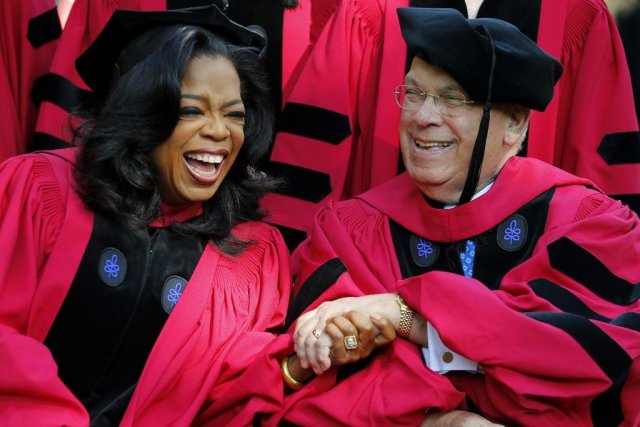 Oprah Winfrey en compagnie du maire de Boston,... (Photo: Reuters)