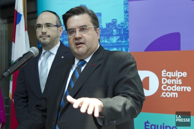 Denis Coderre recrute un ancien proche d'Applebaum Lionel Perez et Denis Coderre.... (Photo Hugo-Sébastien Aubert, La Presse)