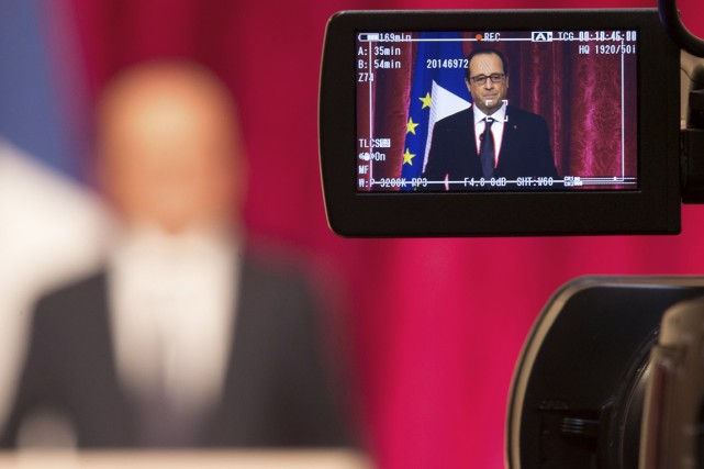 François Hollande dénonce un «acte terroriste odieux» Le chef de l'État, qui s'exprimait à Paris... (PHOTO PHILIPPE WOJAZER, REUTERS)