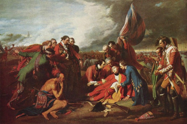 Feu vert à la réforme des cours d'histoire Le décès du général Wolfe, peint par Benjamin... (Bibliothèque et Archives Canada)