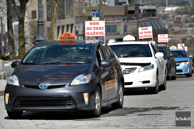 Offensive d'Uber pendant la mobilisation des chauffeurs de taxi Mardi, plusieurs chauffeurs de taxi vont se mobiliser... (Photothèque Le Soleil, Patrice Laroche)
