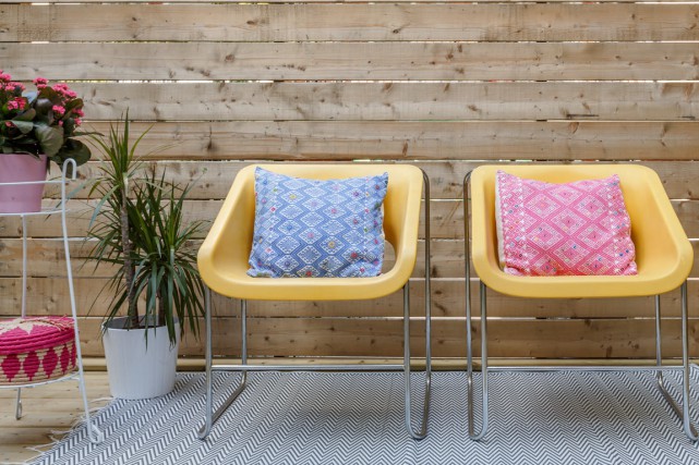 Tapis d'extérieur: pas de souci pour le bois de la terrasse ... Tapis en bois design