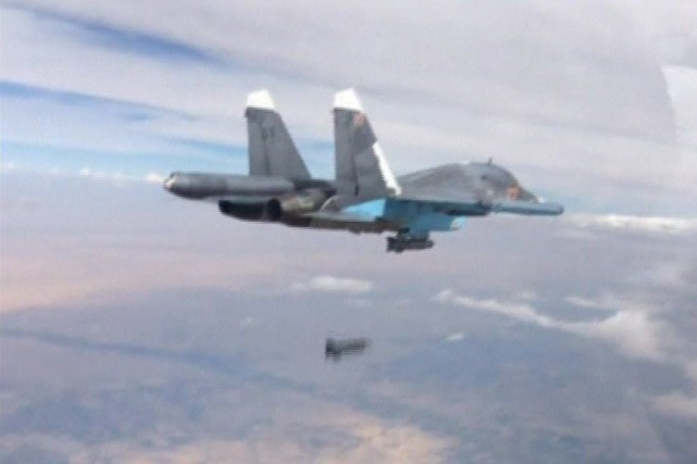 La Russie dit avoir bombardé 55 cibles de l'EI ces dernières 24 heures Depuis le début le 30 septembre de son... (Ministère de Défense de la Fédération de Russie, Reuters)
