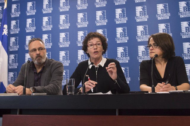 Contre-proposition «irréaliste et inacceptable», dit Coiteux Les leaders du front commun, Daniel Boyer (FTQ),... (PC, Jacques Boissinot)