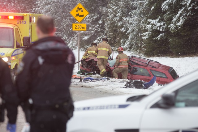 Accident sur le chemin Sainte-Catherine : l'identité de la victime est connue Le Service de police de Sherbrooke a révélé... (Spectre Média, Julien Chamberland)