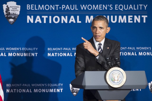 Plaidoyer d'Obama pour l'équité salariale «Aujourd'hui, en moyenne, une femme qui travaille à... (PHOTO SAUL LOEB, AFP)