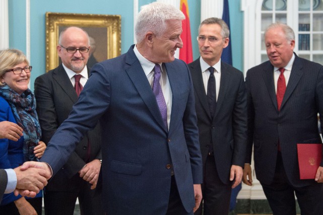 À Washington, le premier ministre du Monténégro Dusko... (PHOTO AFP)