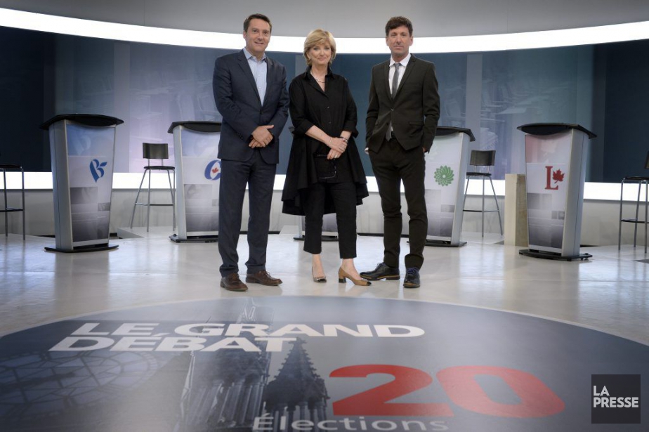 Les animateurs du grand débat, Yves Boisvert (à... (PHOTO BERNARD BRAULT, LA PRESSE)
