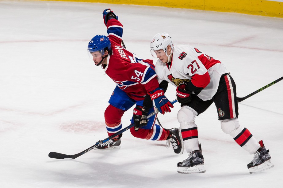 Charles Hudon et Curtis Lazar... (PHOTO ULYSSE LEMERISE, COLLABORATION SPÉCIALE)