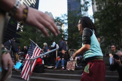 Zuccotti Park, le 17 octobre 2011 : le...