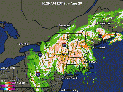 New York semble avoir été épargnée par Irene, même si quelques rues du...