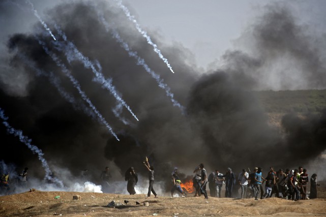 TOPSHOT-PALESTINIAN-ISRAEL-US-CONFLICT Au moins 125 Palestiniens ont été tués par... (Photo Agence France-Presse)
