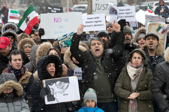 Manifestation contre le régime iranien à Côte-des-Neiges