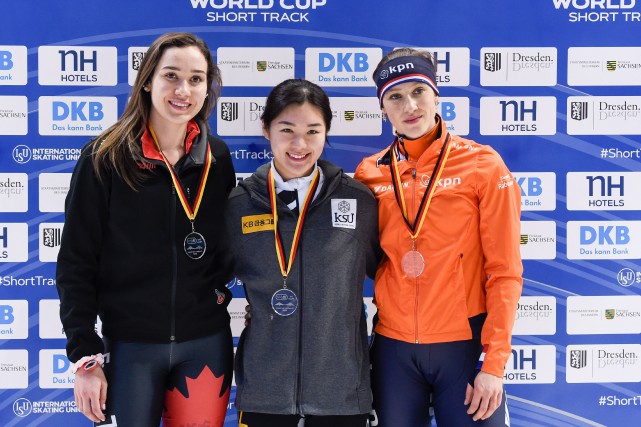 Patinage de vitesse: médaille d'argent pour Courtney Sarault au 1000 m