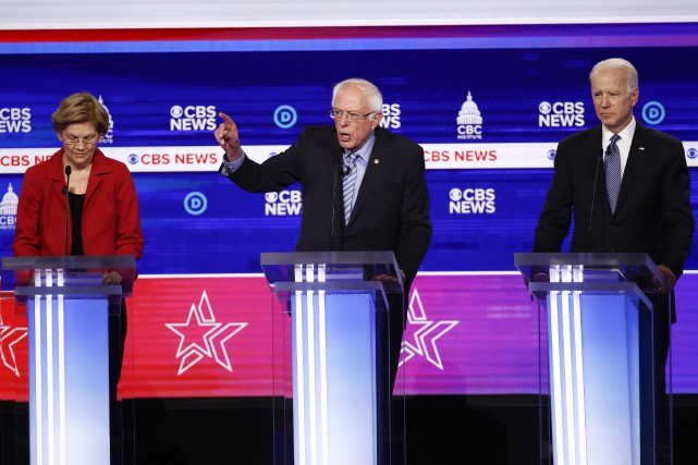 Sous le feu de ses rivaux démocrates, Sanders se pose en rempart à Trump