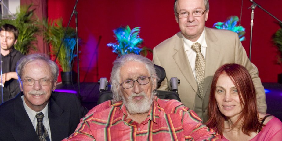 Réjean Guy, Gilles Carle, Michel Venne et Chloé... (David Boily, La Presse)