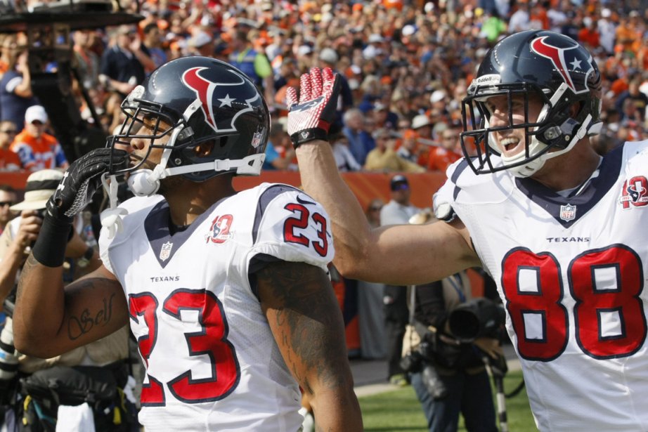 Arian Foster et Garrett Graham, des Texans de... (Photo: Reuters)