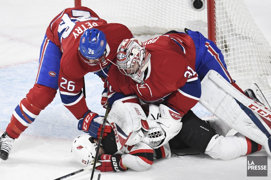 Carey Price et Jeff Petry s'attaquent à Kyle... (PHOTO BERNARD BRAULT, LA PRESSE)