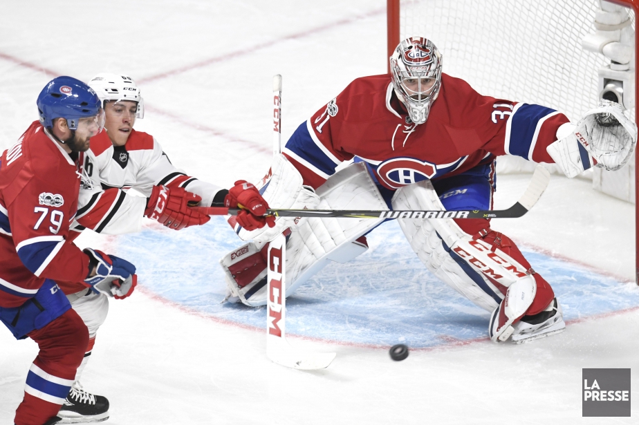 Patrick Brown tente de déjouer Carey Price... (PHOTO BERNARD BRAULT, LA PRESSE)